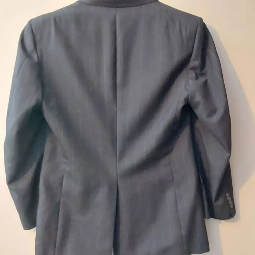 STANLEY BLACKER‎ Navy Blue Pinstripe Men's 2Pc Suit. Jacket Sz 40L & Pants 34x31
